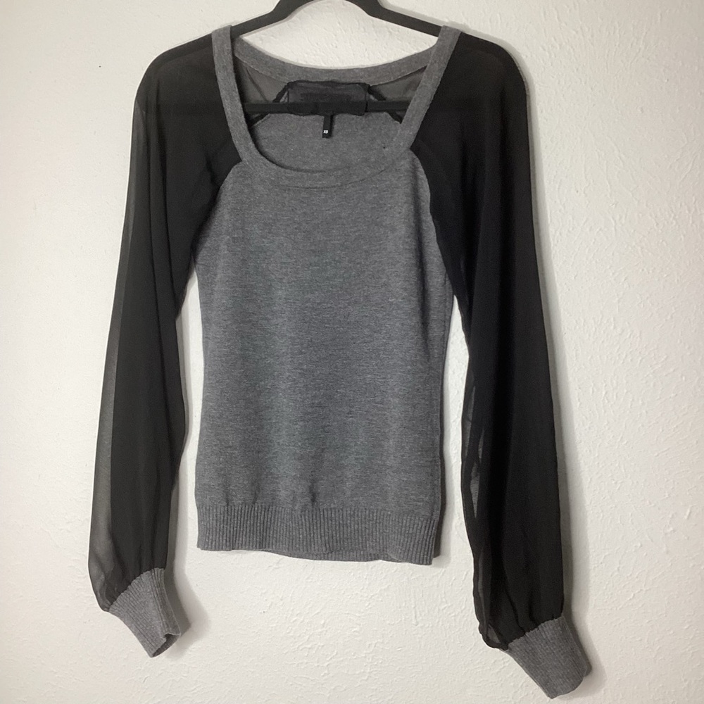 Reformation Wool Cashmere Sweater Sheer Sleeves XS